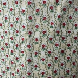 Holiday in Paris Red Green Floral Decor Cotton Fabric Accents